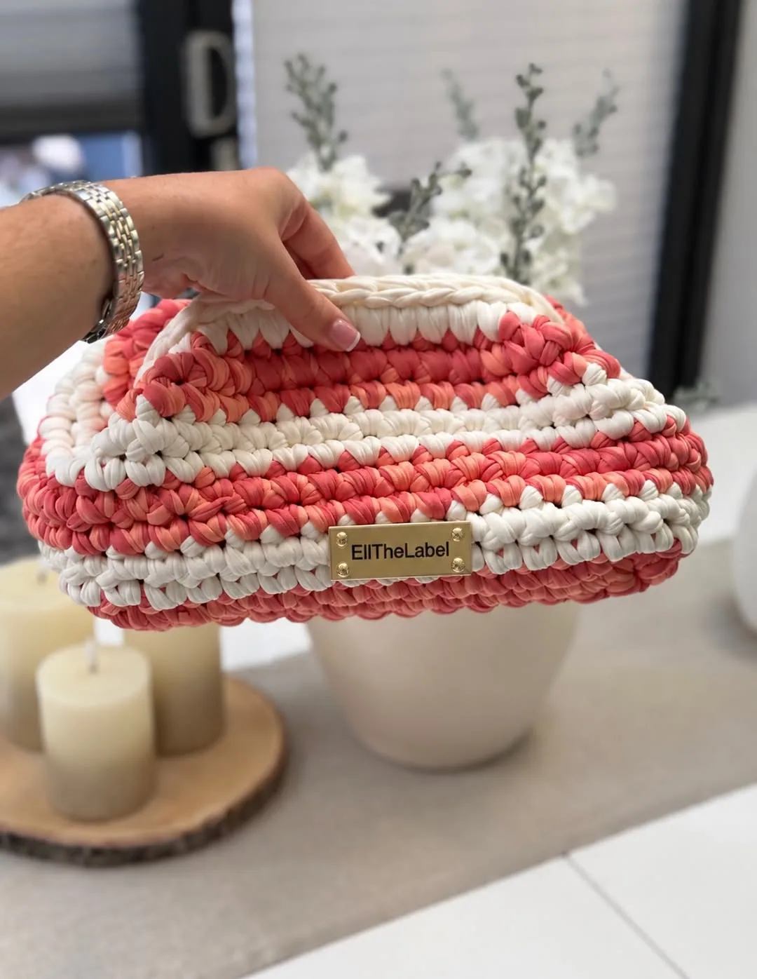Coral and Ivory Clutch by EllTheLabel