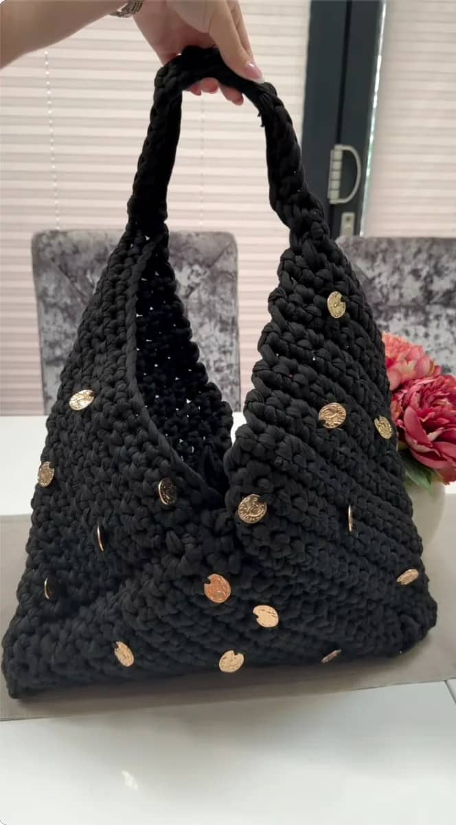 Gold Coin Triangle Bag by EllTheLabel